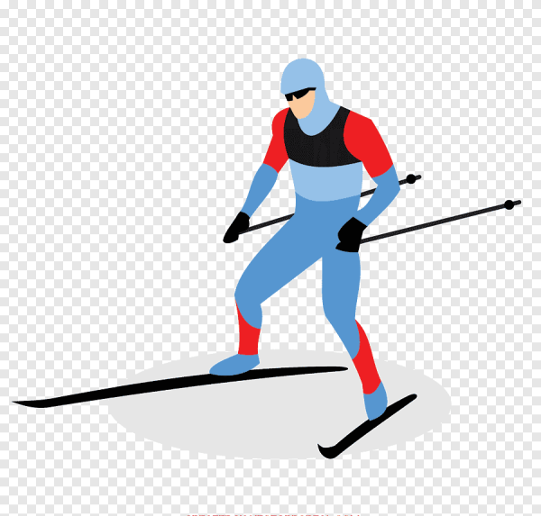 Биатлонист на белом фоне