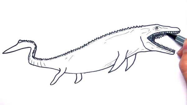 Раскраски мир Юрского периода Мозазавр