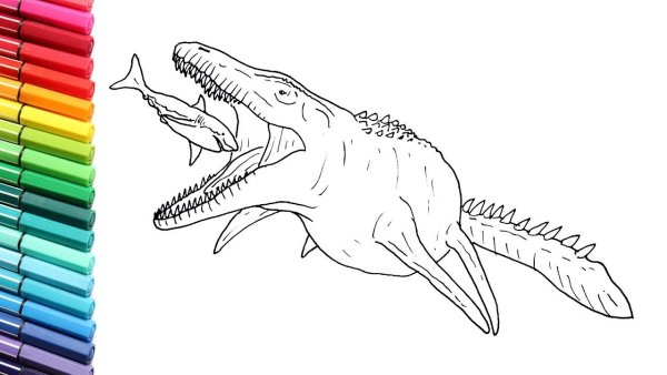 Раскраски парк Юрского периода Мозазавр