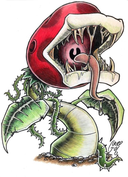 Мультяшное хищное растение