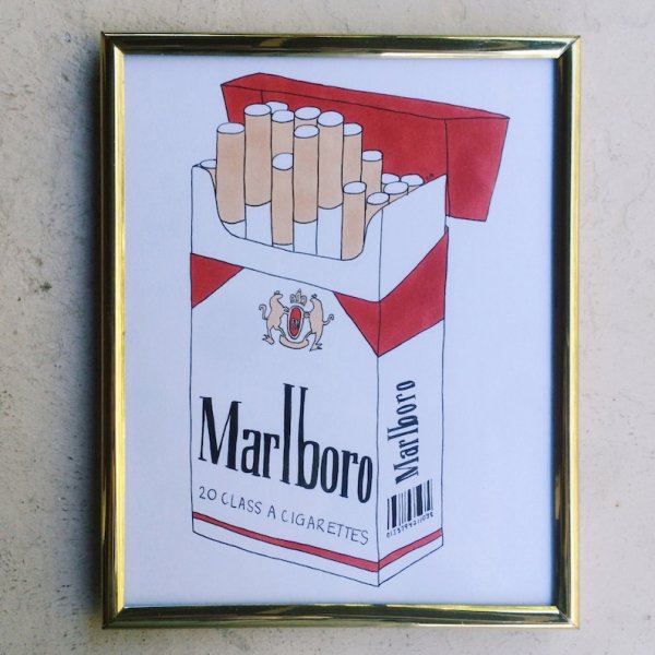 Нарисовать пачку сигарет Мальборо