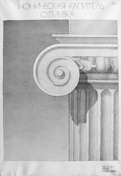 Капитель Ионического ордера построение