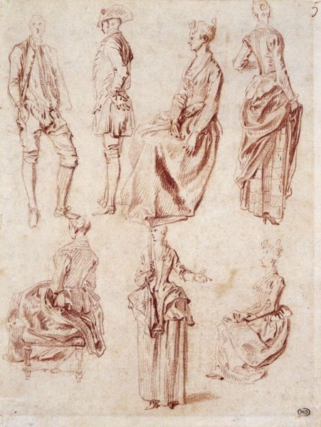 Наброски людей 18 века