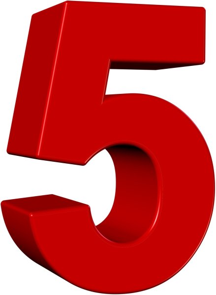 Пятёркана прозрачном фоне