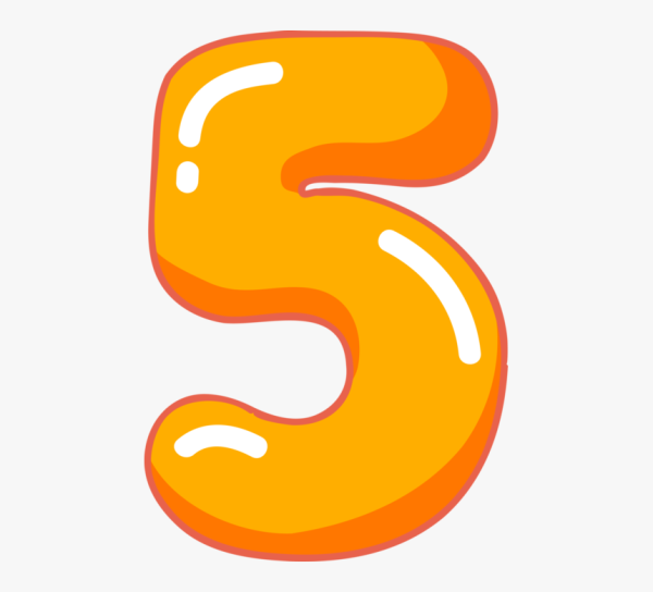 Цифры цветные на прозрачном фоне