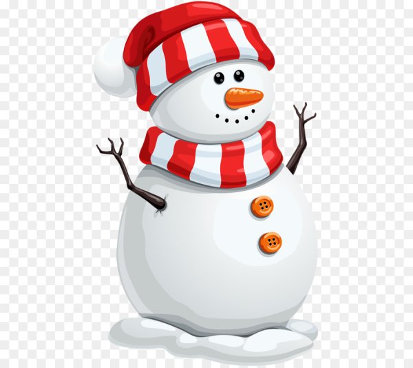 Снеговик на прозрачном фоне