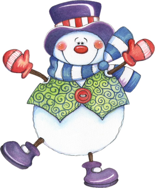 Снеговик цветной