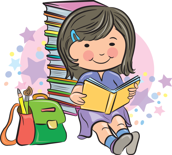 Ребенок с книжкой мультяшный