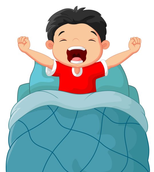 Мальчик просыпается мультяшный