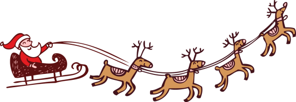 Оленья упряжка линогравюра