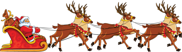 Упряжка Деда Мороза на окно