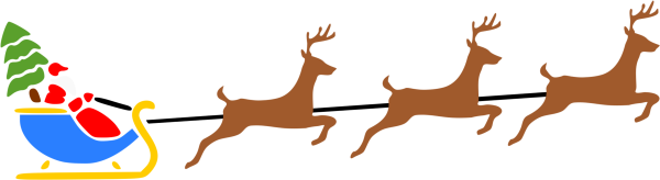 Дед Мороз с оленями без фона