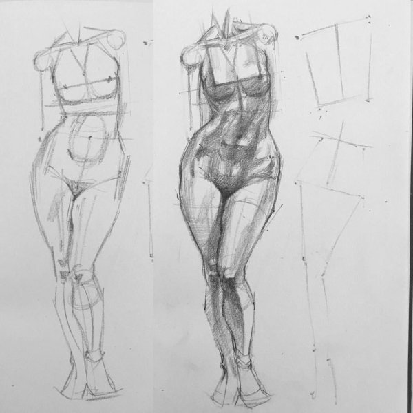 Женское тело для рисования пресс