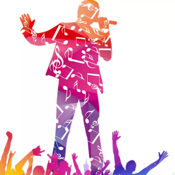 Певец на прозрачном фоне