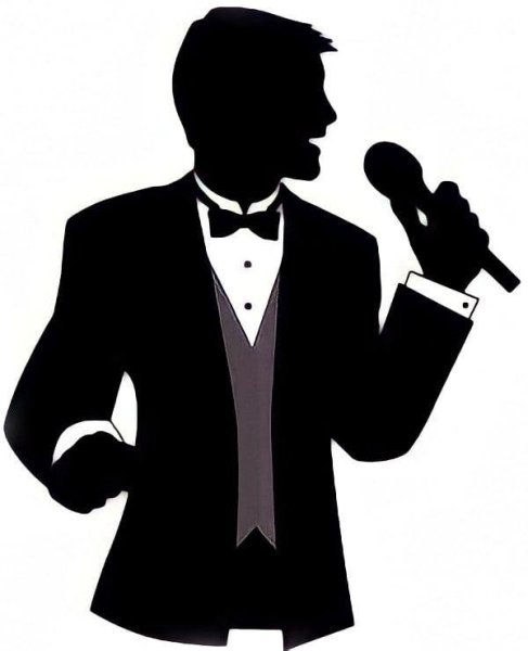 Мужской силуэт с микрофоном