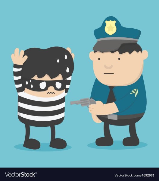 Полиция и преступник для детей