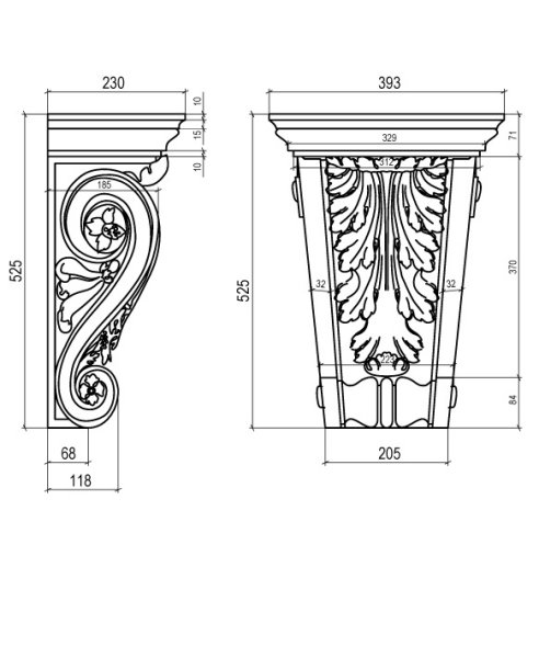 Кронштейн модульон чертёж детали