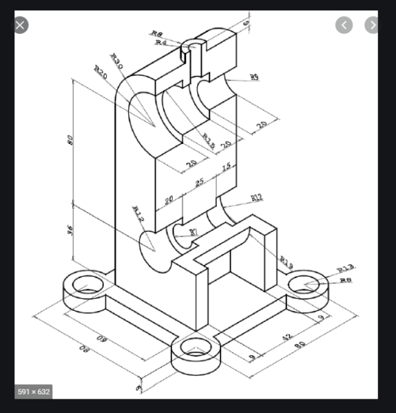 Чертежи деталей для 3д моделирования