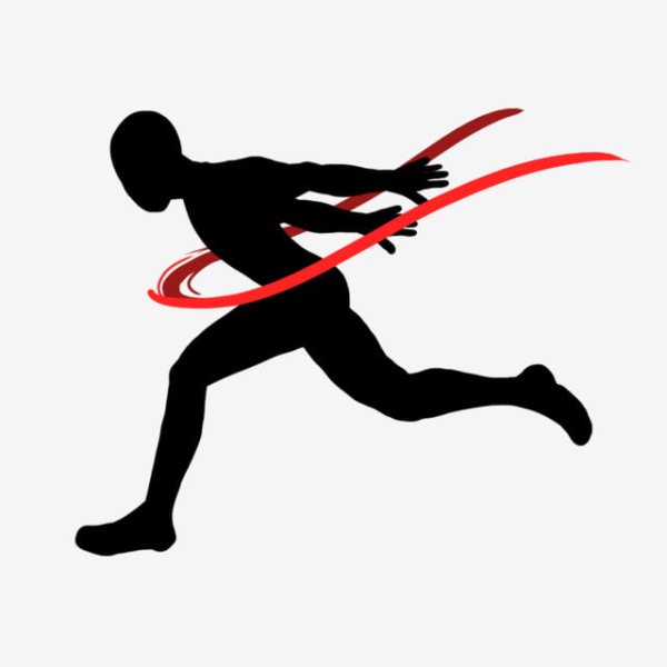 Бегун на финише силуэт