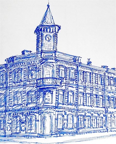 Ульяновск дом Гончарова набросок