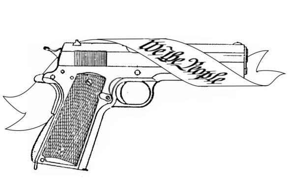 Револьвер Кольт рисунок