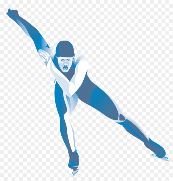 Конькобежец на прозрачном фоне