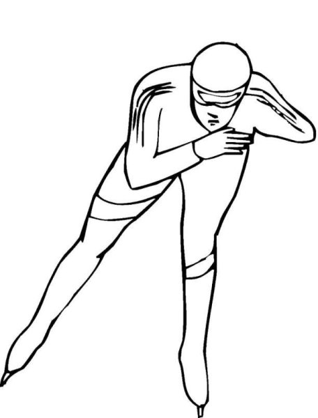 Конькобежец раскраска для детей