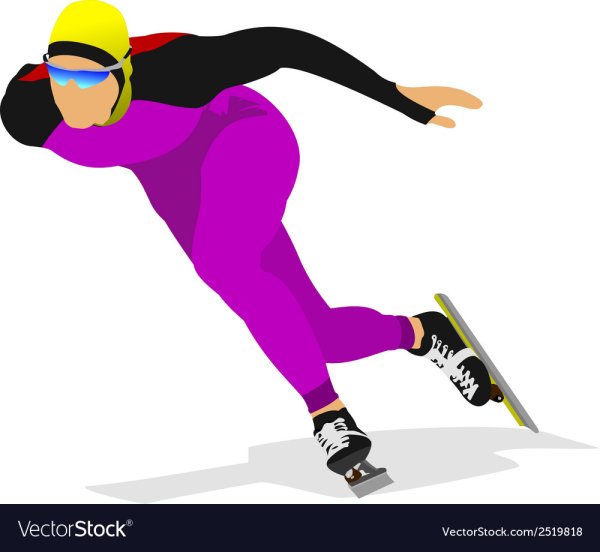 Конькобежец на прозрачном фоне