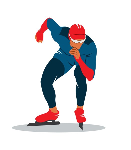 Конькобежец мультяшный