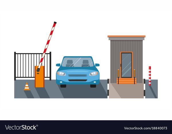 Открытый шлагбаум на границе