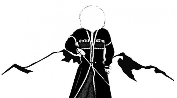 Силуэт горца в папахе