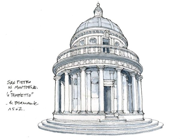 Темпьетто в Риме чертеж
