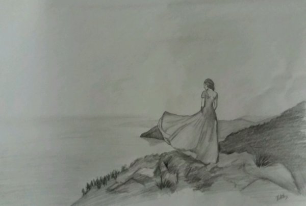 Обрыв карандашом