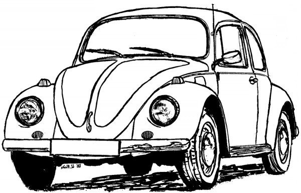 Раскраска Volkswagen Beetle