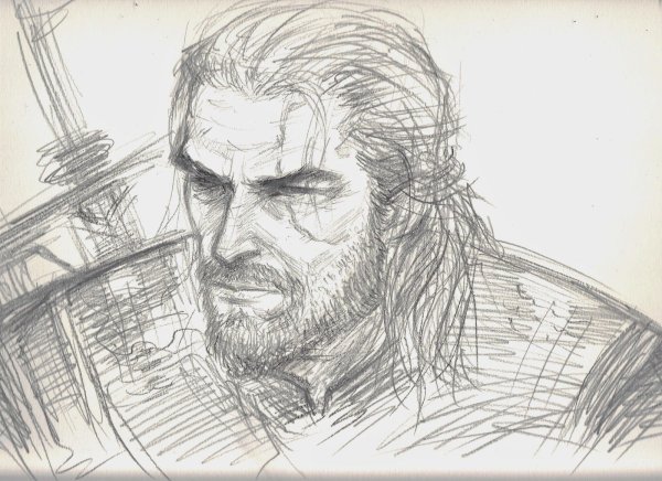 Геральд Ведьмак карандашом