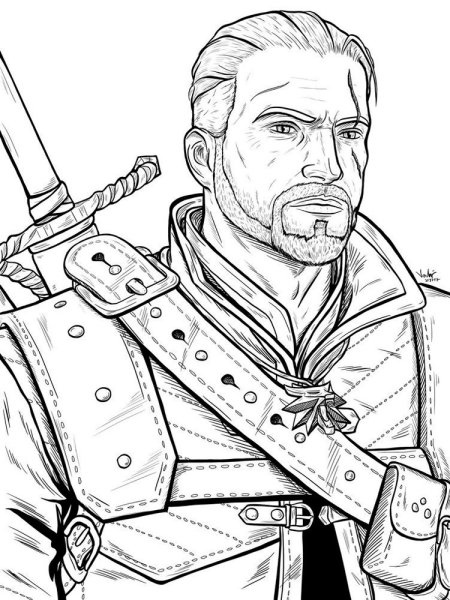 Геральт из Ривии раскраска