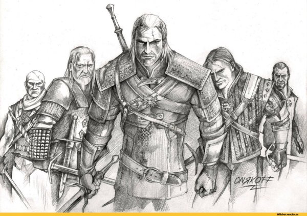 Весемир Ведьмак рисунок