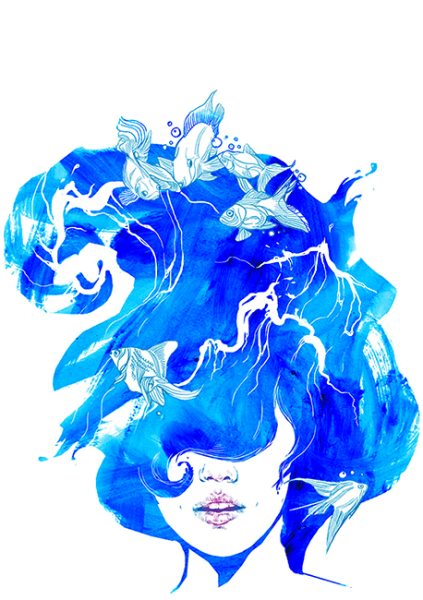 Стихия воды акварель