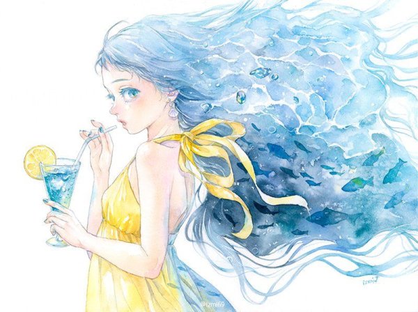 Волосы из воды девушка