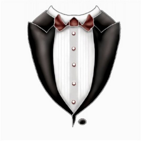 Мужской смокинг на белом фоне