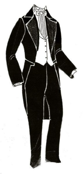 Мужской бальный костюм 19 века рисунок