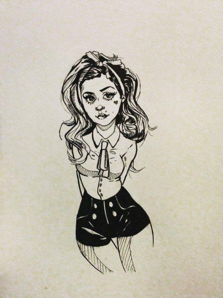 Девушка и бриллианты рисунок