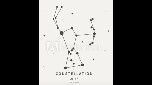 Созвездие Орион черно белое схема