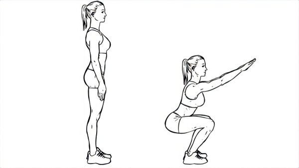 Человек приседает