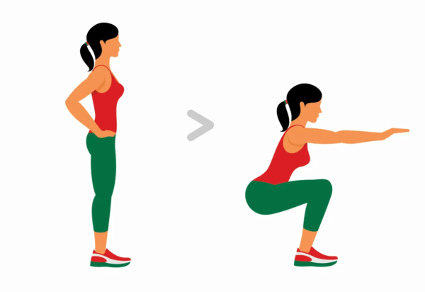 Приседания плие