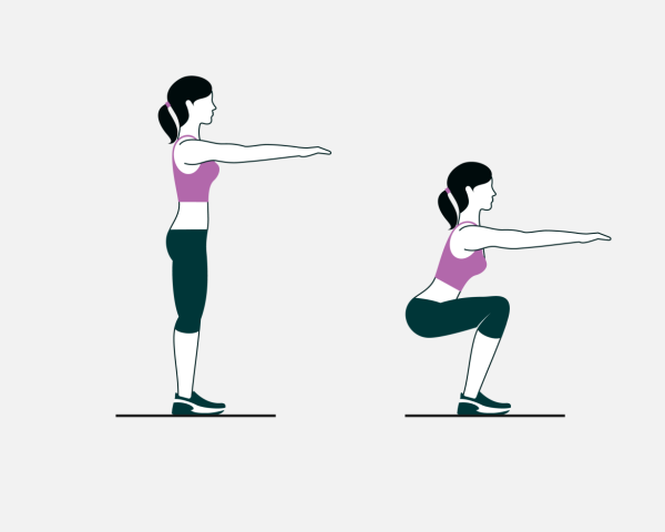 Приседания схематично