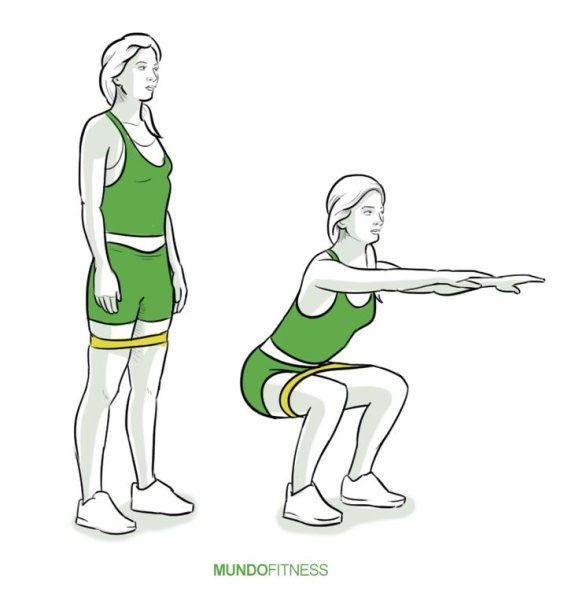 Приседания руки вперед