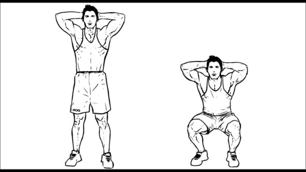 Приседания руки за голову