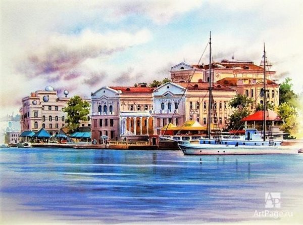 Улицы Севастополя акварель