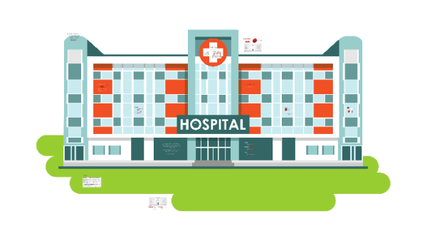 Больница на прозрачном фоне